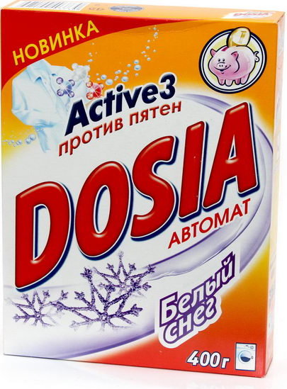 Стир.порошок Дося авт. 400гр. Белый снег