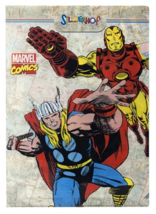 Папка-уголок А4, пл. 200 мкм, MARVEL COMICS, фактура "гладь", с полноцветным рисунком