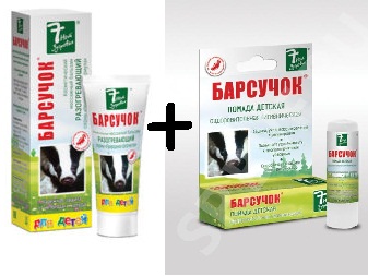 Крем 7 Нот 30мл. массажный д/детей Барсучок + Помада гигиен.