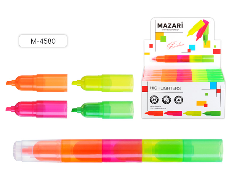 Текстовыделитель (набор 4цв.) Mazari Rainbow