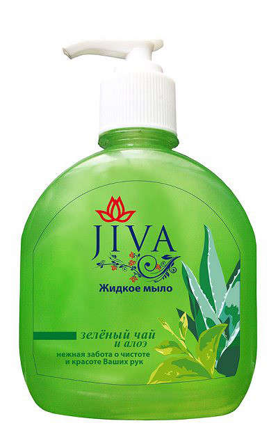 Мыло жидк. Jiva 300мл. Зеленый чай и алоэ