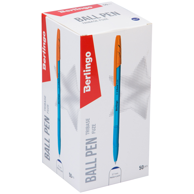 Ручка шар. СИНЯЯ Berlingo Tribase Fuse (уп.50)