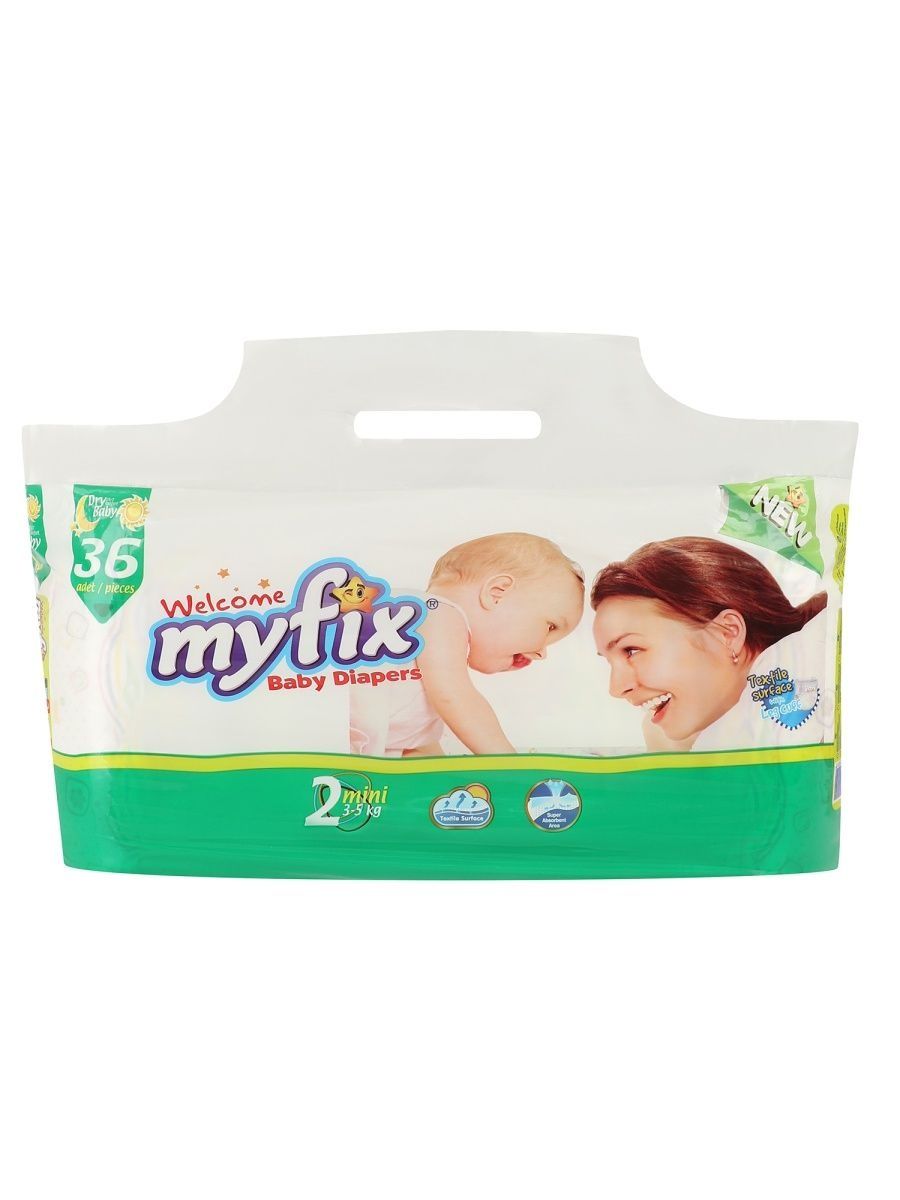 Подгузн. myfix --2-- 3-5кг. 36шт. Мини