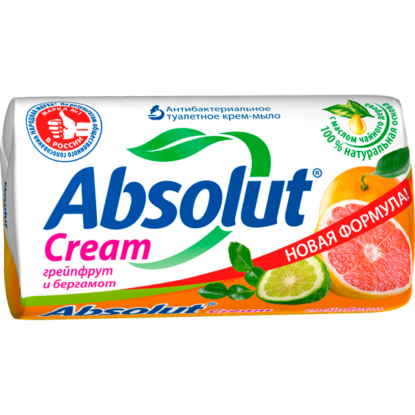 Мыло Абсолют 90г. Cream грейпфрукт и бергамот 6160 (уп.6) (72)