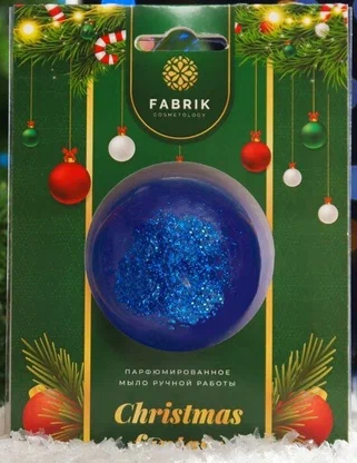Мыло Fabrik Cosmetology 50г. ручн. работы Christmas fantasy синее