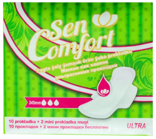 Прокладки Sen Comfort Soft 3+ капли 12шт.