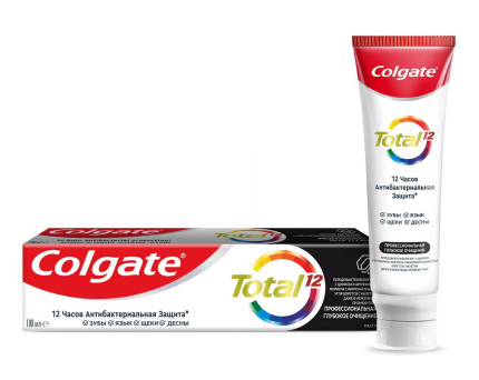 Зубн.паста Colgate 100мл. Тотал-12 Глубокое очищение с углем (48)