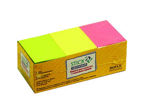 Самоклеющийся блок Hopax 38*51 100л. неон (12)