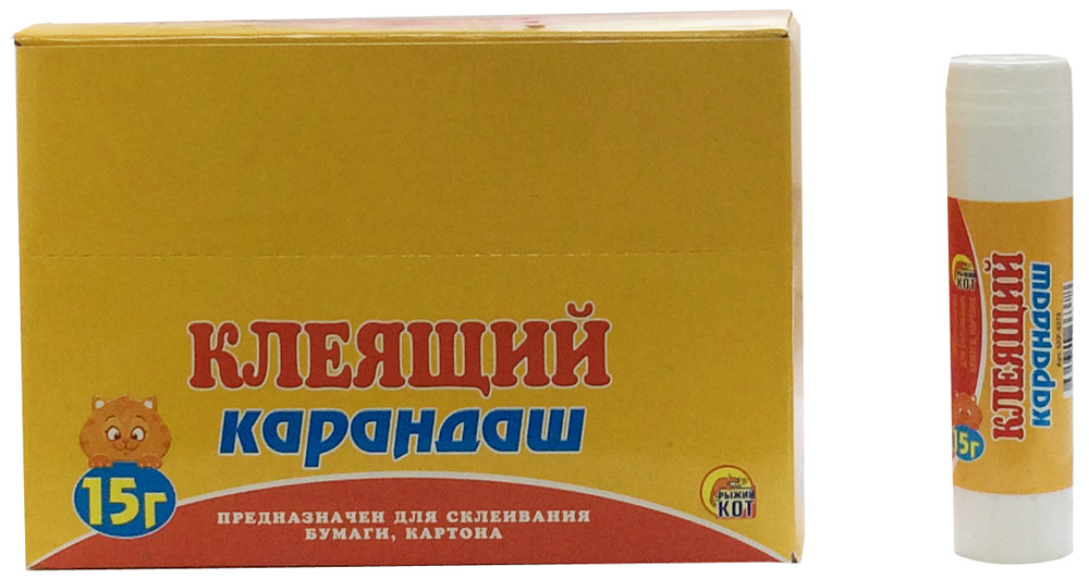Клей карандаш 15 гр. Рыжий кот (24)