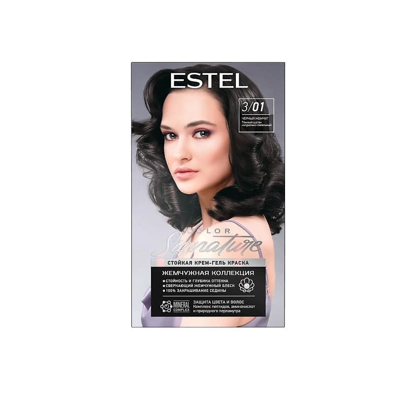 Краска д/волос Estel color signature 3/01 Черный жемчуг (12)