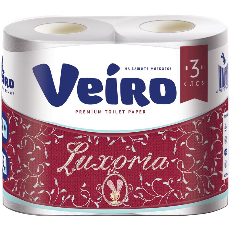 Туалетная бумага Veiro Luxoria  3сл. 4рул. Белая