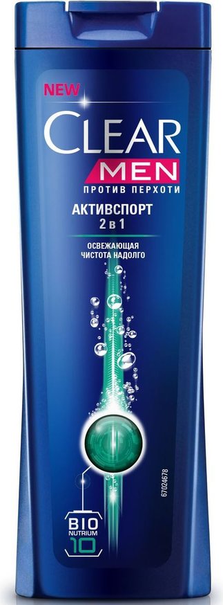 Шампунь CLEAR 400мл муж. 2в1 Активспорт д/норм.синий (12)