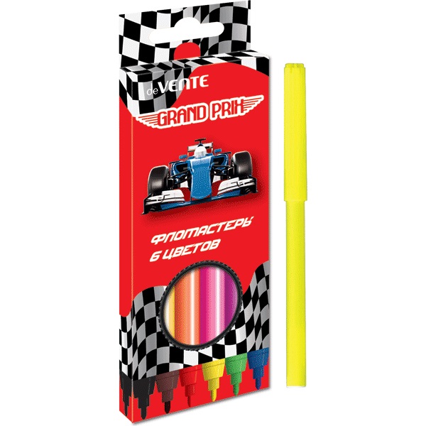 Фломастеры 6цв. DeVente Grand Prix вент. карт.кор.