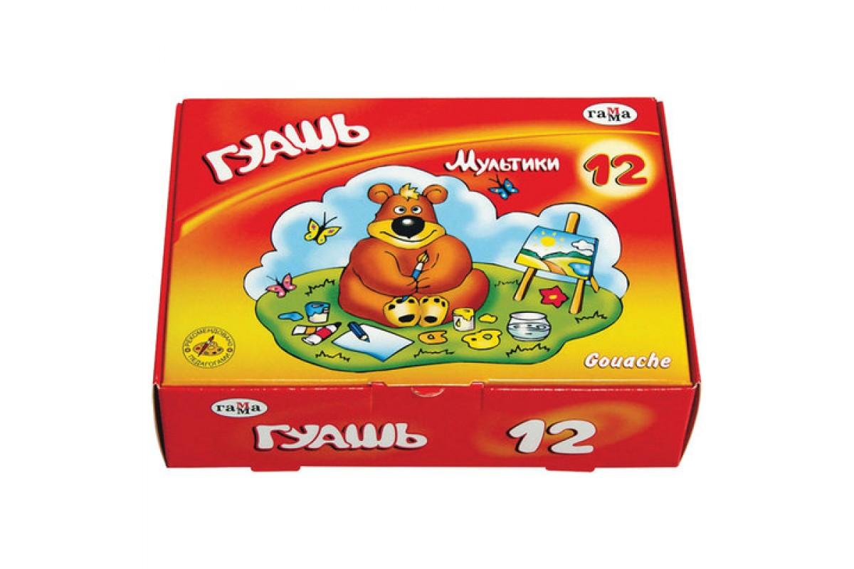 Гуашь 12цв. Гамма Мультики