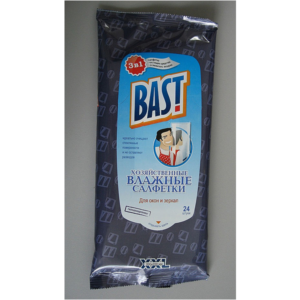 Салфетки влажные BAST 24шт. (для стекол и зеркал)