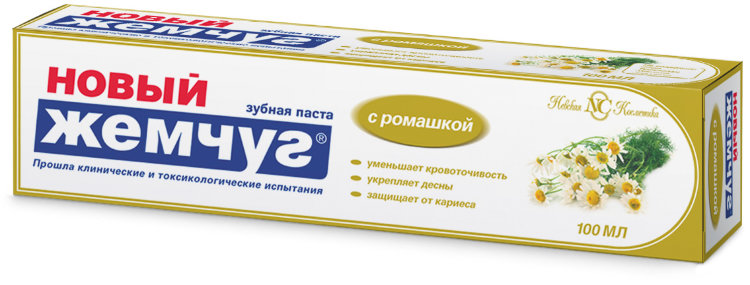 Зубн.паста Новый жемчуг 100мл. Ромашка в/ф