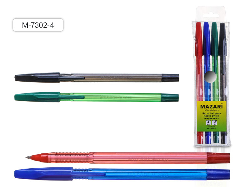 Набор шар. ручек 4цв. Mazari Stylus