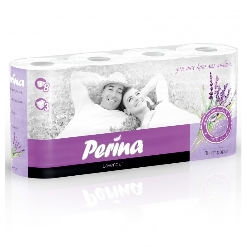 Туалетная бумага Perina 3сл. 8рул. Лаванда