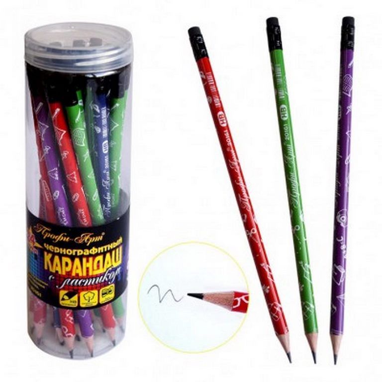 Карандаш прост. Профи-Арт Школа заточ. с/ласт. (уп.24)