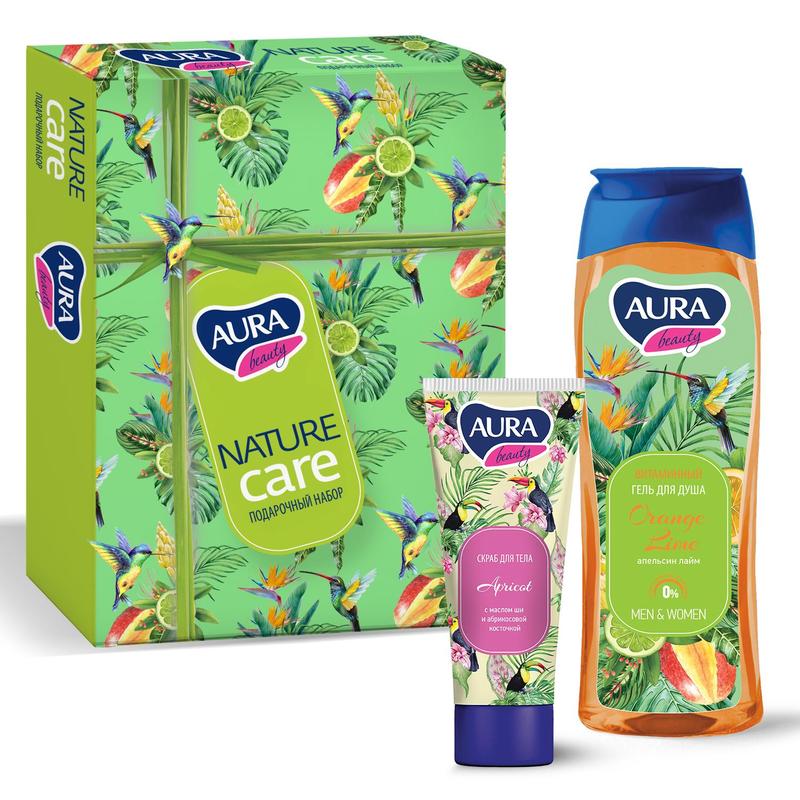 ПН/ЖЕН. AURA Natural Care (гель д/д 260мл.+ скраб75мл.)