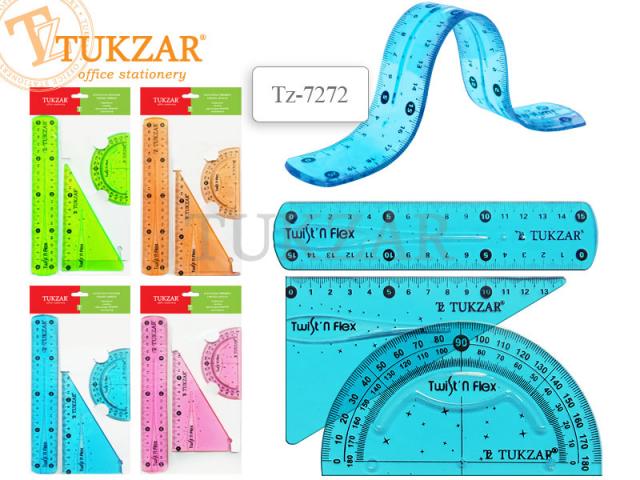 Набор чертежный 3пр. Tukzar (линейка, угольник, транс.)