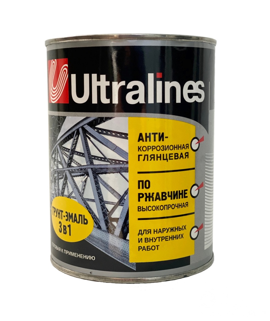 Грунт-Эмаль 3в1 по рж. Ultralines СПЕЛ. ВИШНЯ 0,8кг. (14)