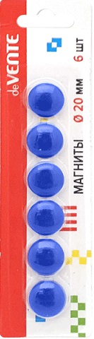 Магниты 6шт. deVENTE синий для доски
