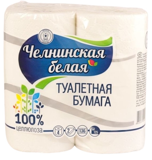 Туалетная бумага Н.Челны 2сл. 4рул. Белая