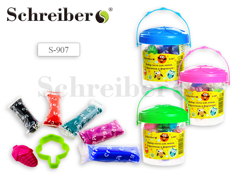 Тесто для лепки 8цв. Schreider 2 формочки