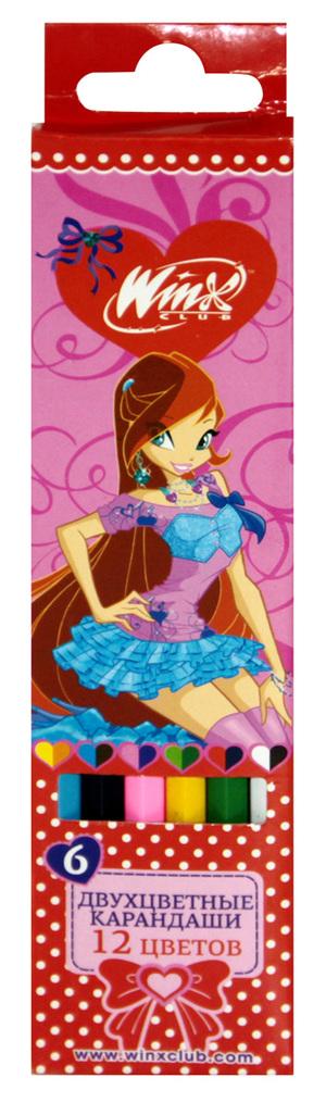 Набор цв. карандашей 12цв. 6шт. Двухцв. Winx