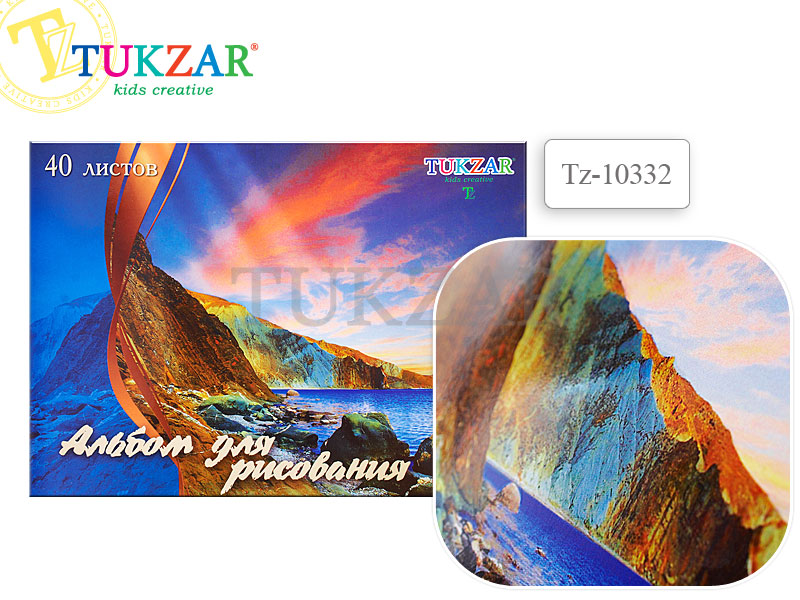 Альбом д/рис. 40л. Tukzar блестки, карт.мел.