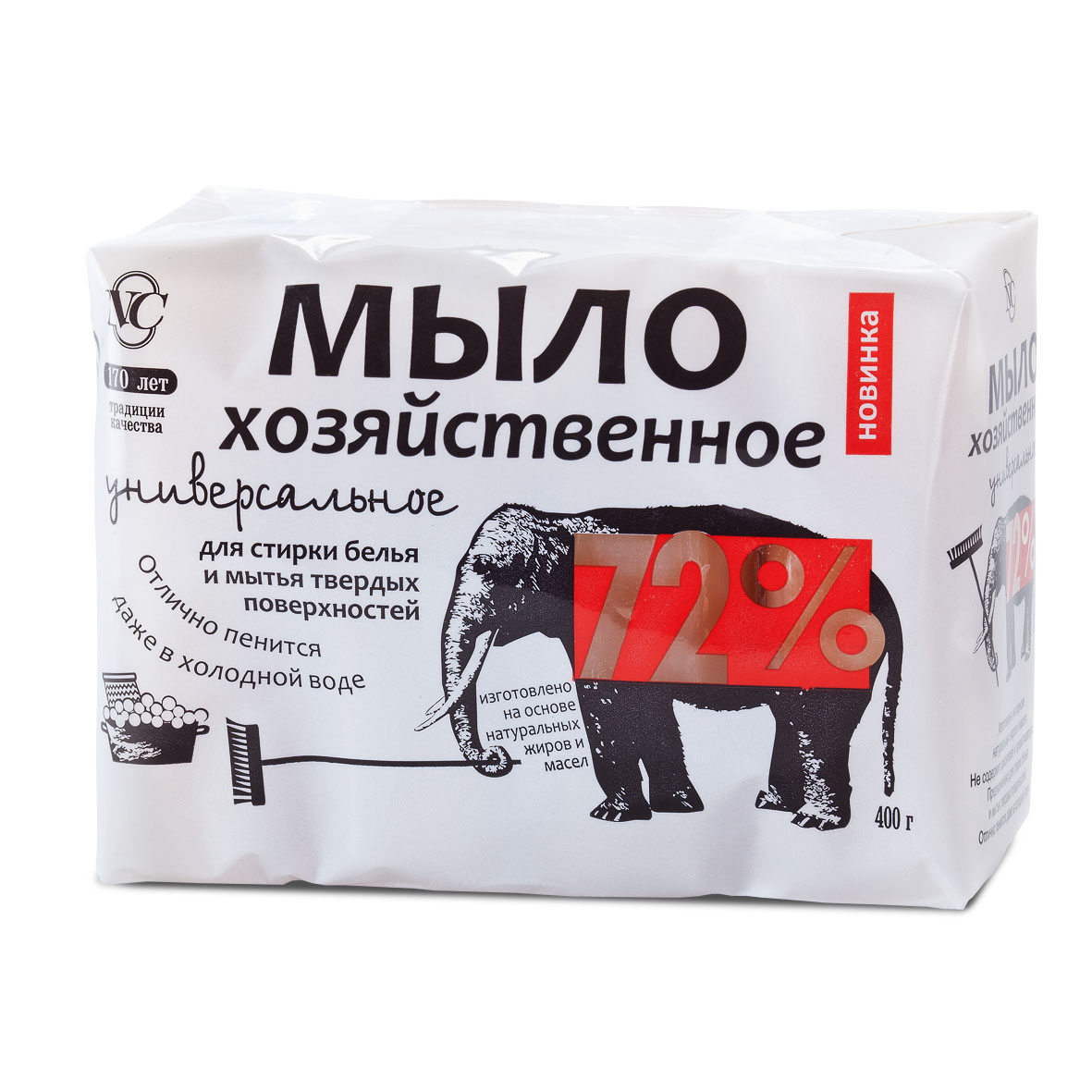 Мыло Невская косм. 180г. Хоз. 72% универ.(слон) 11143 (уп.4) (36)