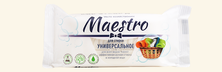 Мыло Маэстро 125гр. хоз. для стирки универсальное