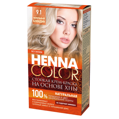 Краска д/волос Henna color 9.1 Пепельный блондин 4892