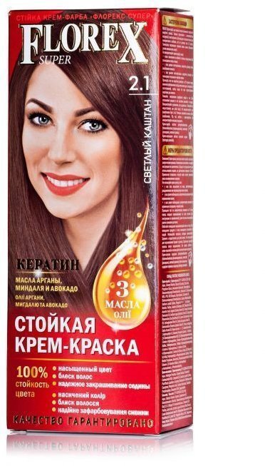Краска д/волос FLOREX-SUPER 2.1 Светлый каштан (30)