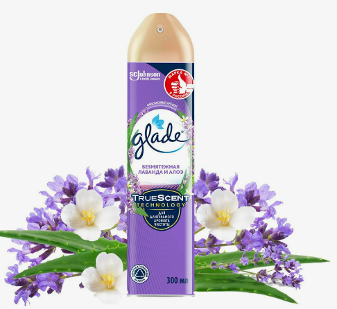 Освежитель воздуха Glade 300мл. Лаванда и алоэ (12)