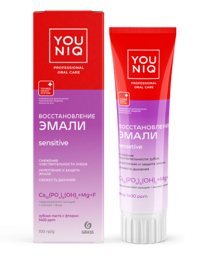 Зубн.паста Grass 100мл. Youniq д/чувств. зубов (6)