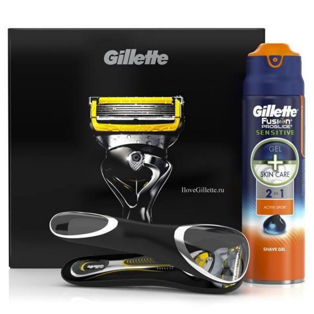 ПН/МУЖ. Gillette Fusion ProShield (станок + кассета+ гель для бритья + чехол)