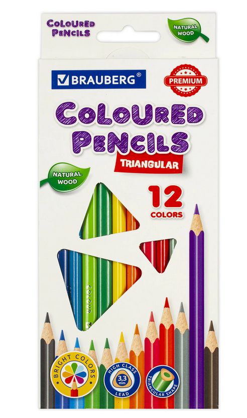 Набор цв. карандашей 12цв. BRAUBERG PREMIUM