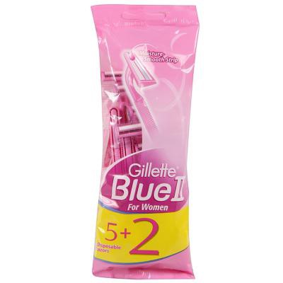 Станки Gillette однор.женские Blue II розовые 5шт+2шт