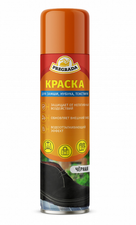 Крем для обуви Pregrada 250мл. краска Черн. д/замши,текст. (24)