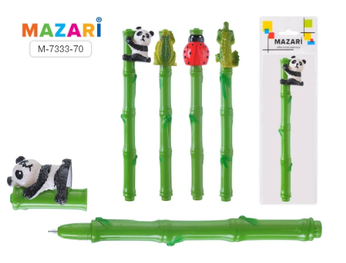 Ручка шар. СИНЯЯ Mazari FAUNA, пл.цв.корп. 0,7мм.