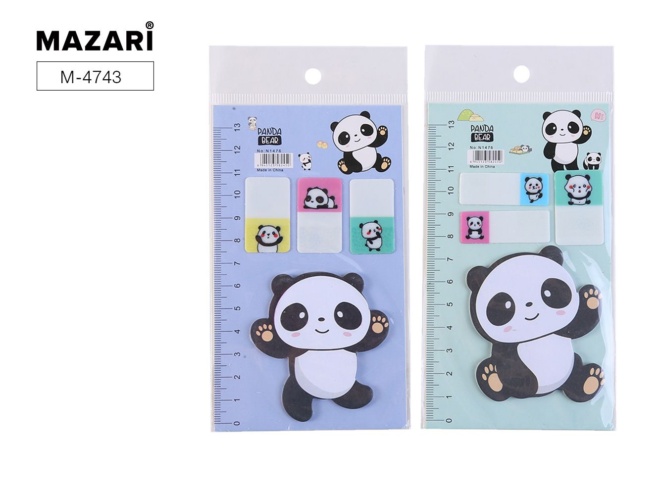 Набор блоков Mazari самокл. этикеток-закладок 8.5*14.3см. Panda bear