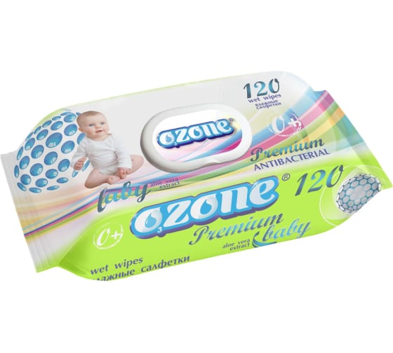 Салфетки влажные Ozone 120шт. Клапан Premium