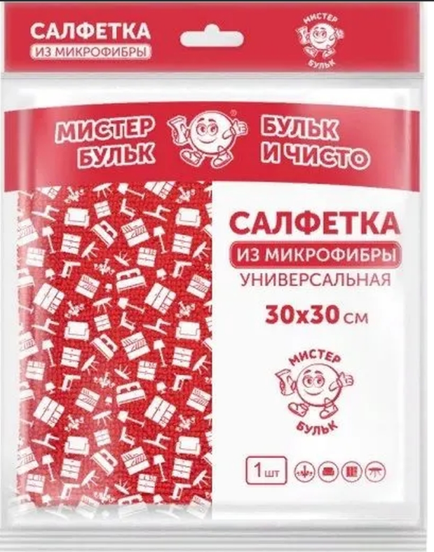 Салфетка микрофибра Perfera 30*30см 1шт. повыш. плотности