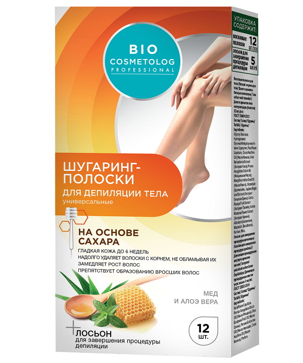 Полоски д/депиляции Bio Cosmetolog Professional 12 полосок шугаринг