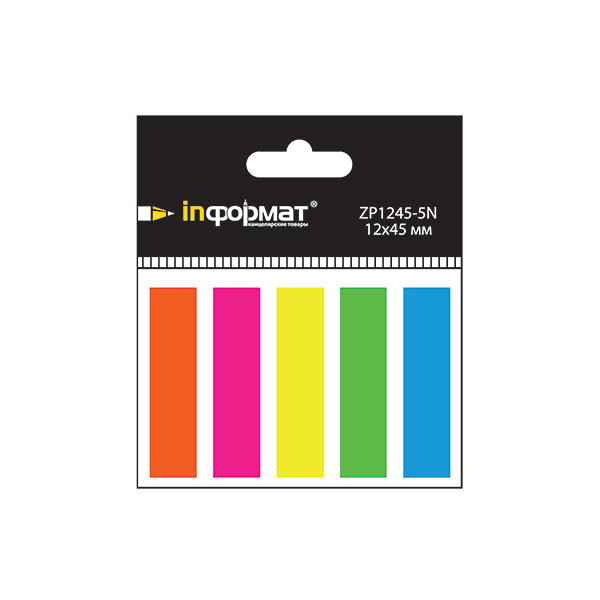 Набор блоков inФормат стикеров-разделителей неон. 12*45мм 20шт (45*12мм)