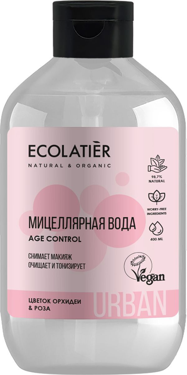 Мицеллярная вода Ecolatier 400мл. Цветок орхидеи и роза