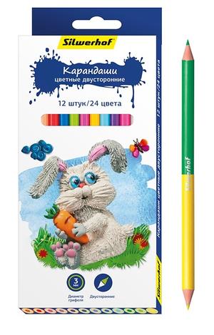 Набор цв. карандашей 24цв. Silwerhof Пластилиновая коллекция