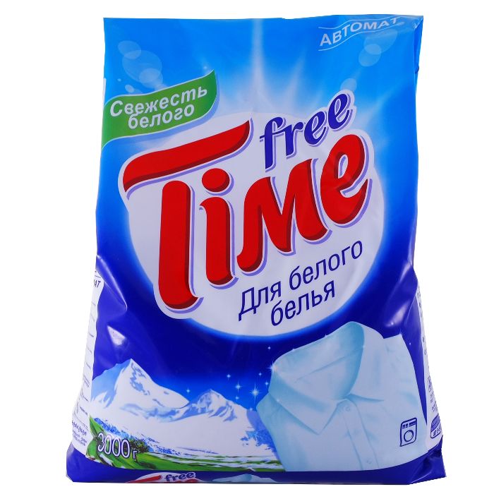 Стир.порошок Free Time авт. 3кг. Для белого